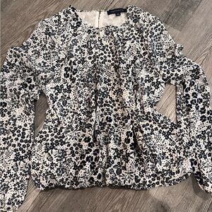 Tommy Hilfiger Black and White Floral Blouse